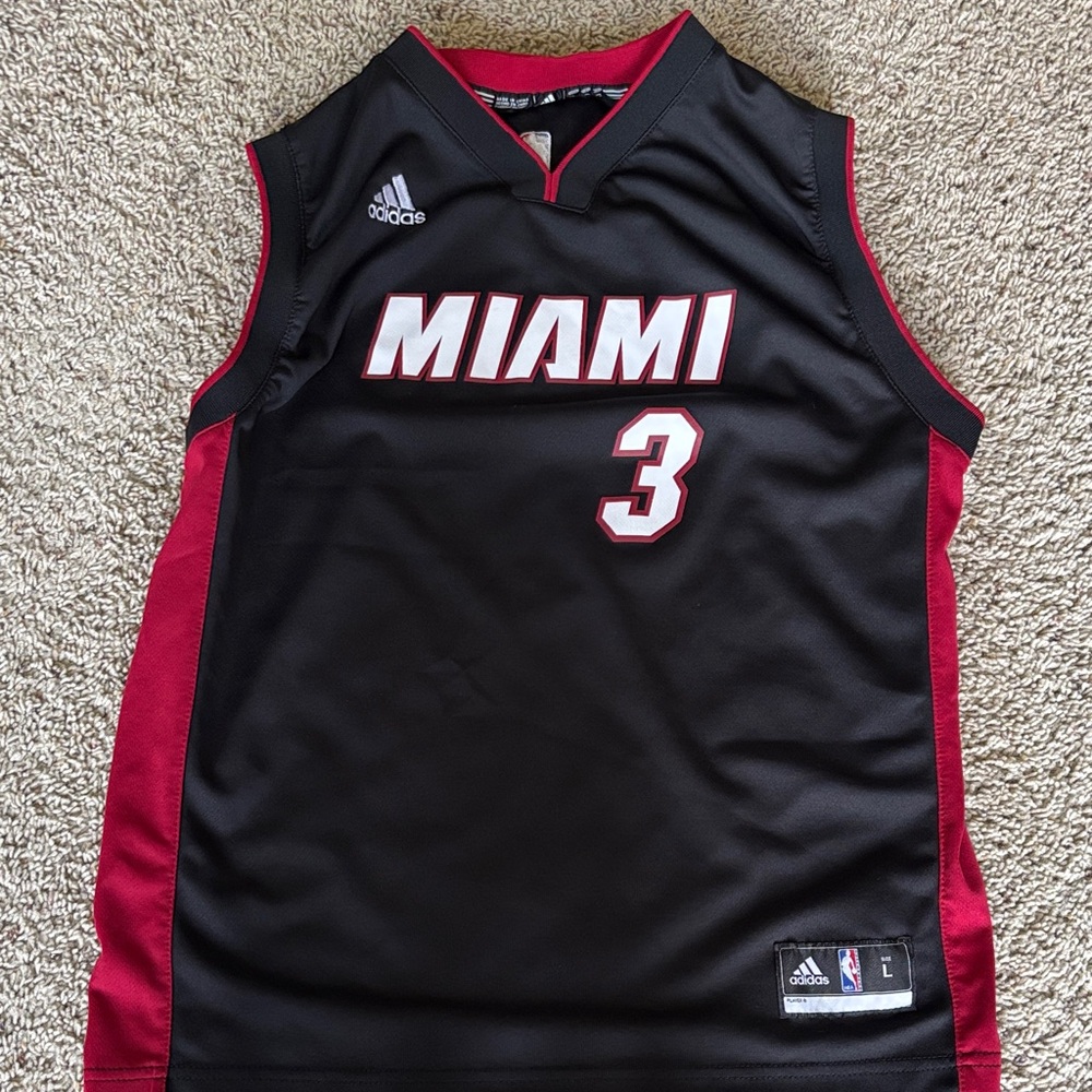 Miami Basketball Jersey Black and Red